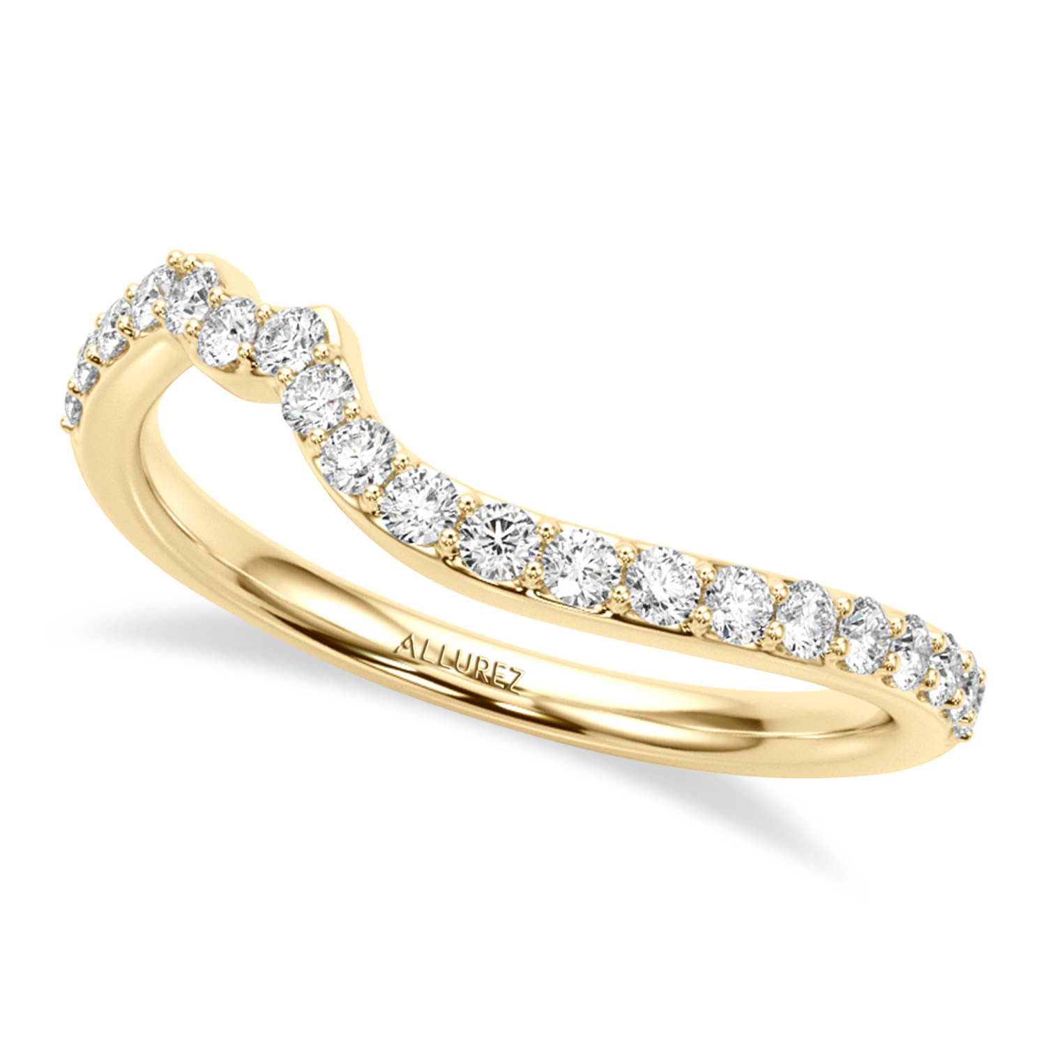 Swirl Design Lab Grown Diamond & Marquise Sapphire Bridal Ring Set 14K Yellow Gold (0.96ct)